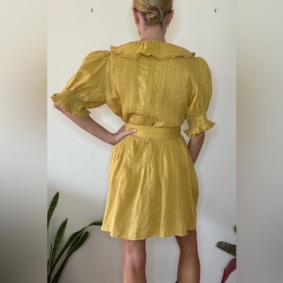 Doen mustard pintucked ruffle dress - Picture 10 of 11